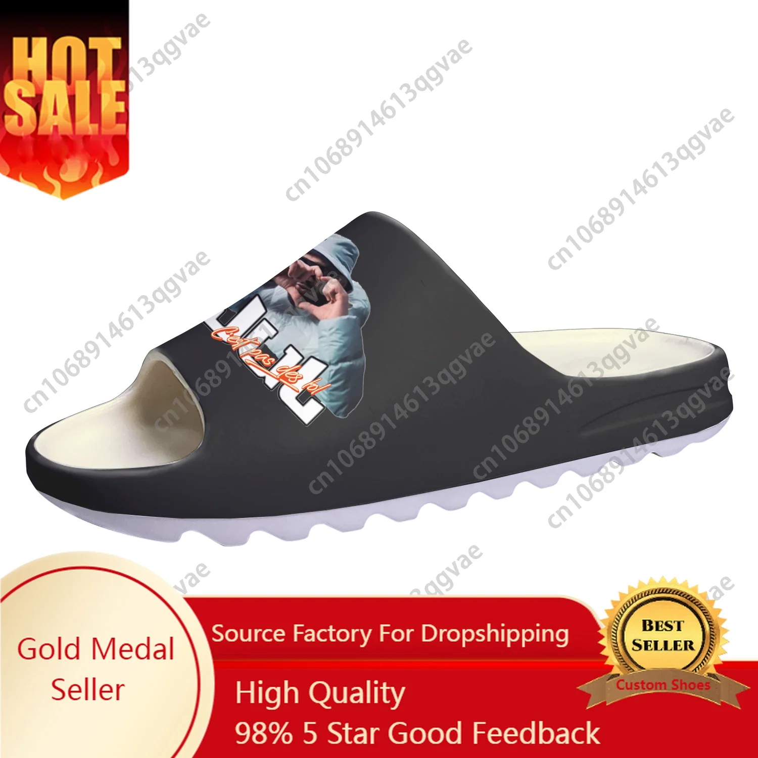 

Rapper JUL C'est Pas Des Lol Soft Sole Sllipers Mens Womens Teenager Bathroom Home Clogs Custom Water Shoes on Sandals Shoes