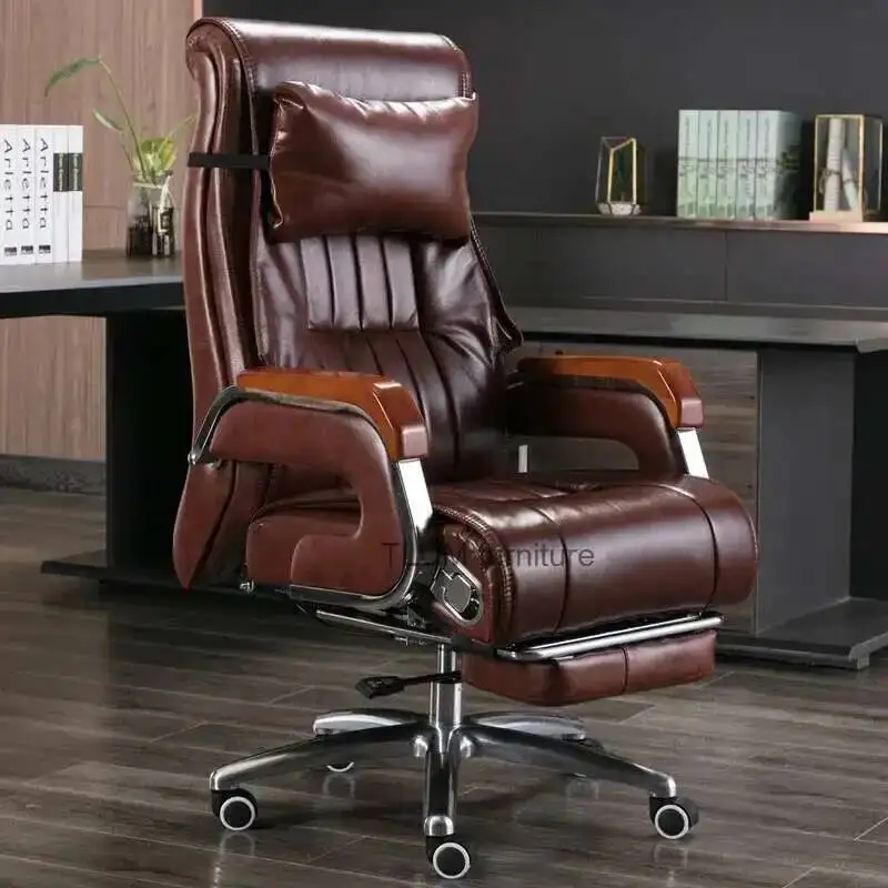 

Lazy Armchair Office Chair Recliner Leather Swivel Rolling Design Comfortable Computer Chair Work Cadeira Gamer Home Furniture