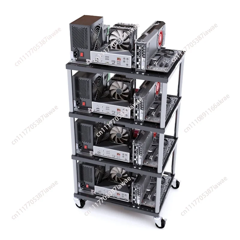 Stackable, removable, multi-layer computer case, open bracket, dedicated to server room studio