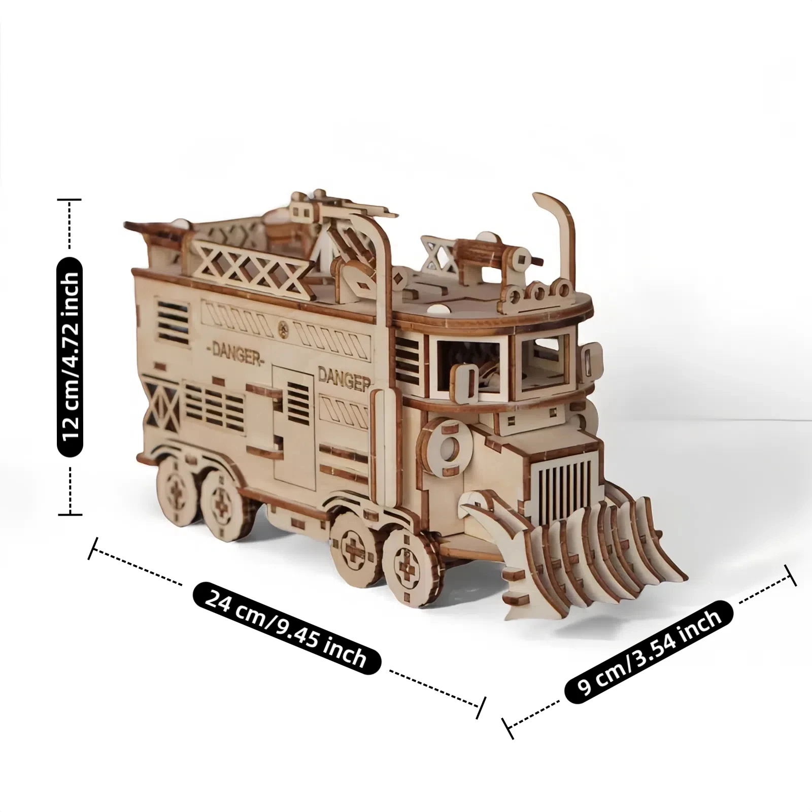 Modelo de camión de batalla de rompecabezas de madera 3D, modelo de ensamblaje DIY de tanque Mecha Doomsday, modelo de rompecabezas 3D de vehículo blindado