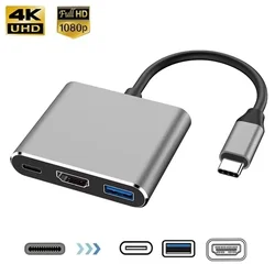 3 IN 1 USB PD HDMI Docking Station 4K Converter Adapter USB C to HDMI/USB 3.0/Type C For PC Laptop MacBook Huawei Samsung Xiaomi