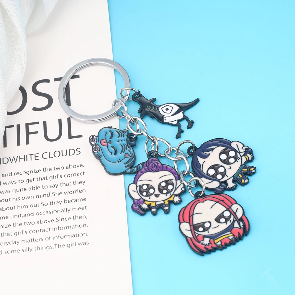 أنيمي Kpop شيطان الصيادين الأزرق القط الغربان المفاتيح حقيبة ظهر جميلة سيارة قلادة كيرينغ تأثيري مجوهرات اكسسوارات هدية لصديق