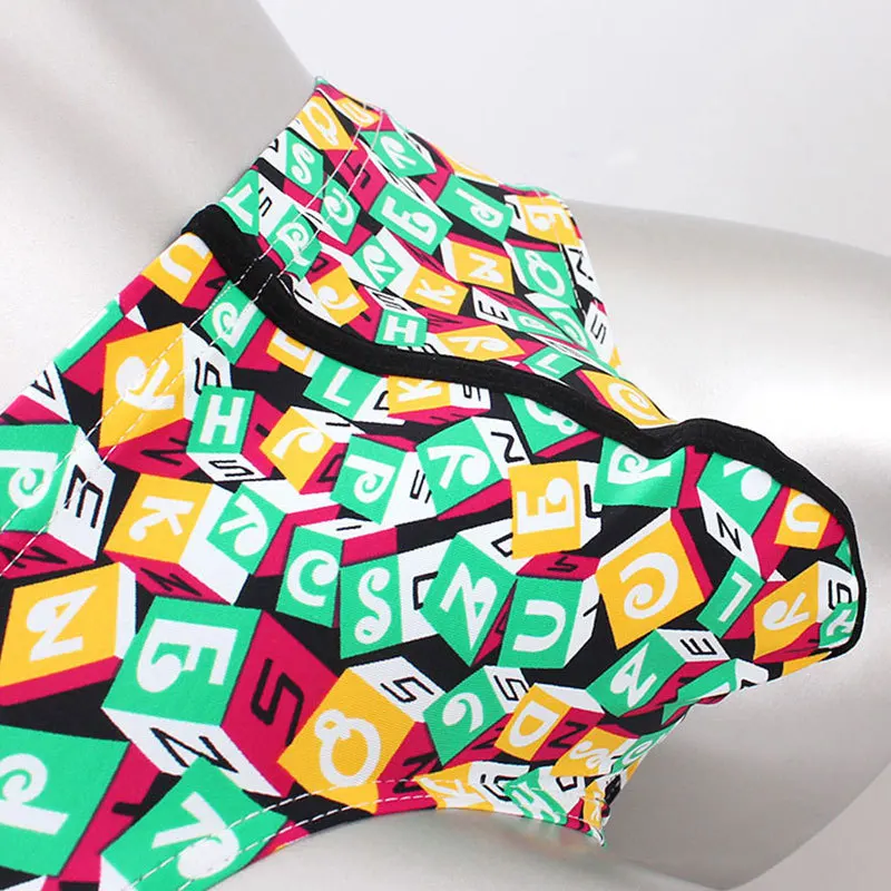 Wangjiang メンズ夏ローライズアイスシルクプリント通気性ブリーフバルジポーチ下着セクシーな快適パンツビキニ水着