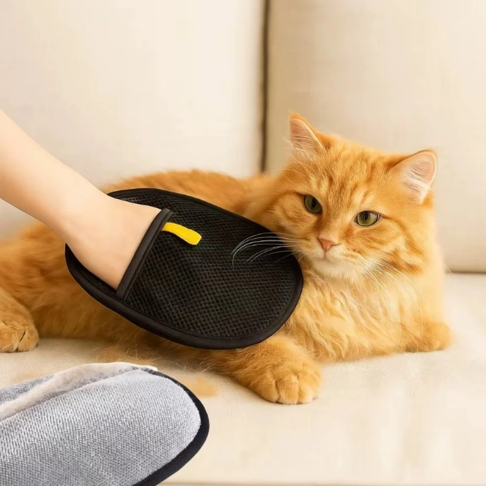 Pet Grooming Gloves Reusable Static Dedusting Brush Gloves Removing Dog Cat Hair From Sofa Carpet Clothes Pet Dog Hair Remover