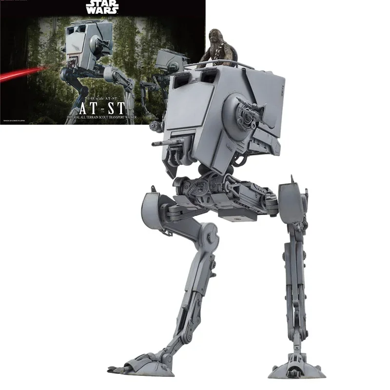 

Bandai Genuine Star Wars Blocks 1/48 All Terrain Scout Transport AT-ST Model Action Figure Anime Figure Toys Gift For Children