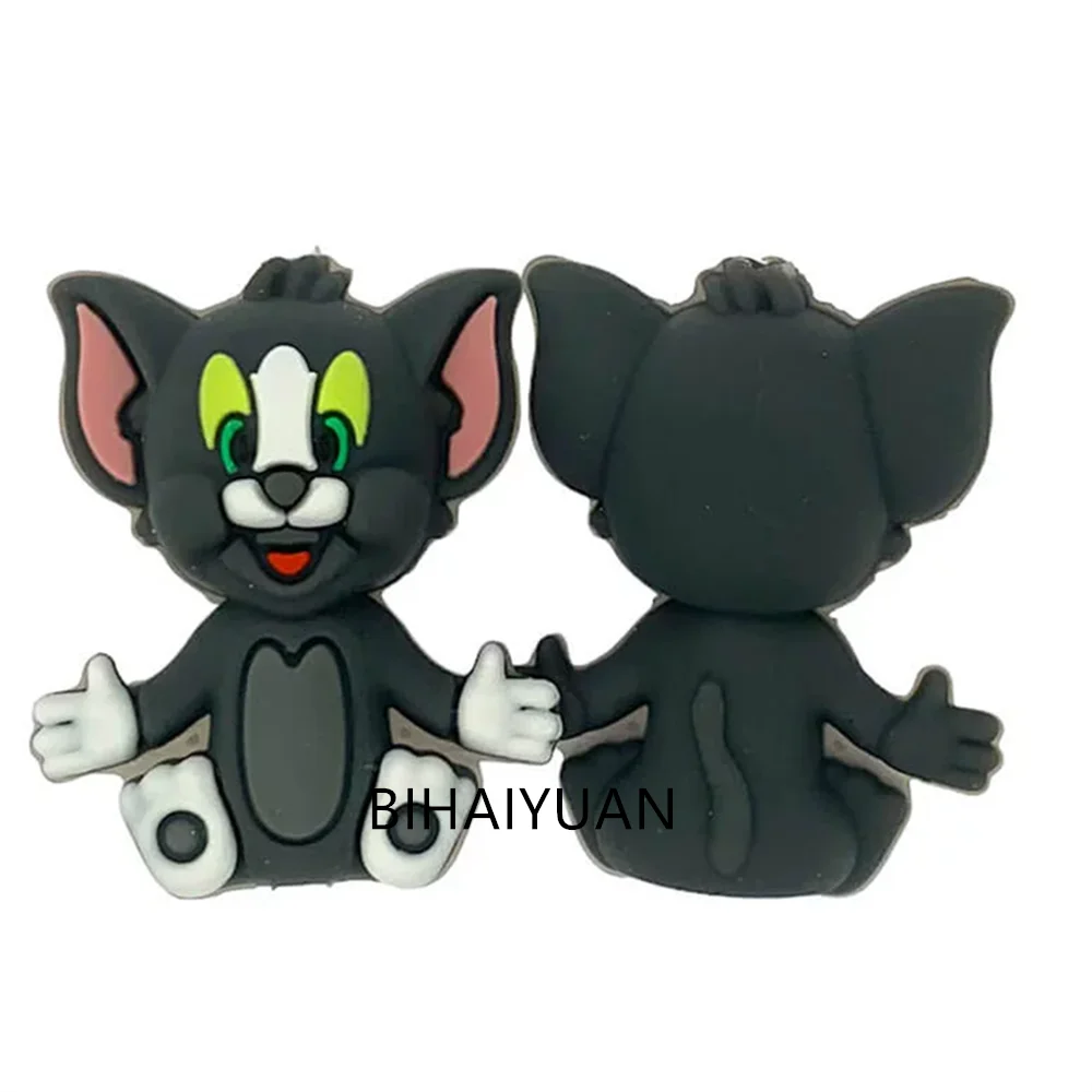 5pcs cartoon Tom and jerry focal Silicone beads Teether Jewelry Beads Food Grade For pen Pacifier Chain