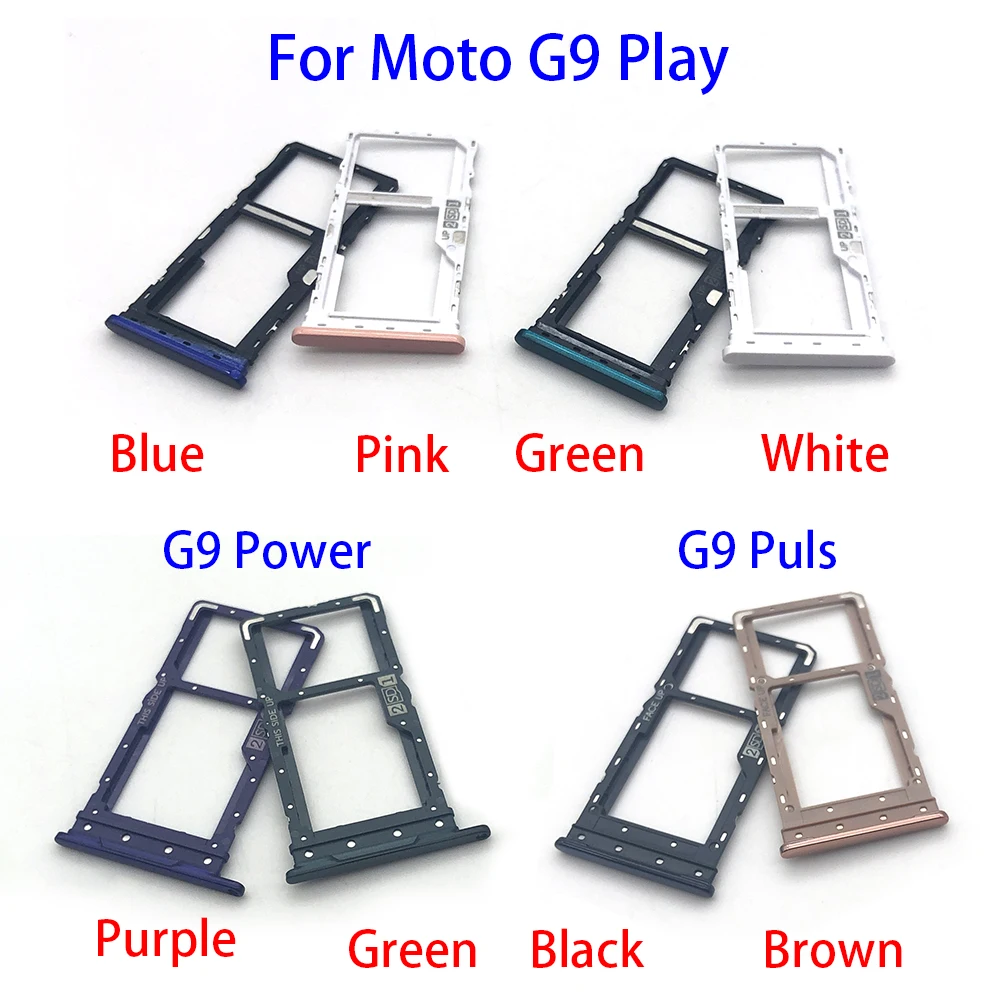 SiM Tray  For Moto G9 Play / G9 Plus / G9 Power SIM Card Slot SD Card Tray Holder Adapter