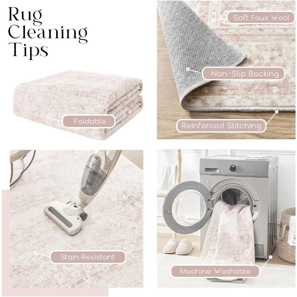 5ft سجادة مستديرة قابل للغسل منطقة البساط خمر غطاء أرضية داخلي الأزهار طباعة أحمر الخدود الوردي دائرة السجاد 5 'مستديرة المطبخ غرفة المعيشة يكون