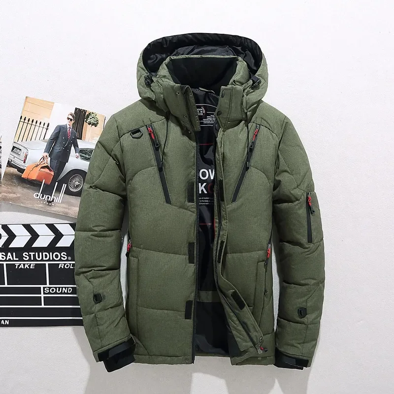 Men Hooded White Duck Down Coats Winter Casual Down Jackets High Quality Male Outdoor Windproof Warm Parkas Winter Jackets 5XL