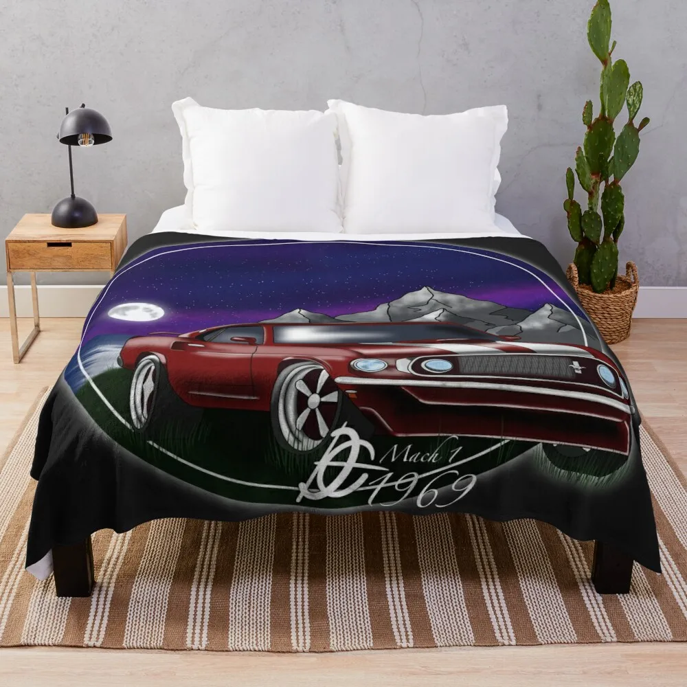 

Ford Mustang 1969 Mach 1 Throw Blanket Travel Luxury Designer Blankets