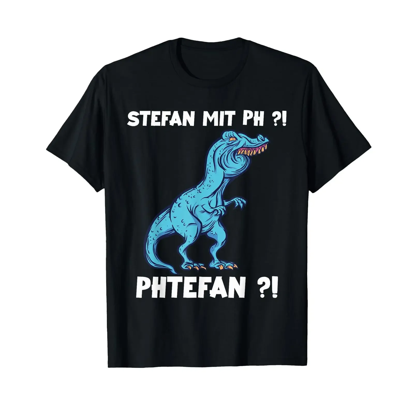 Trex Meme Dinosaur with Overbite Stefan ph Stephan T Shirt black vintage Washed Slightly Casual fashion Soft Breathable Stylish