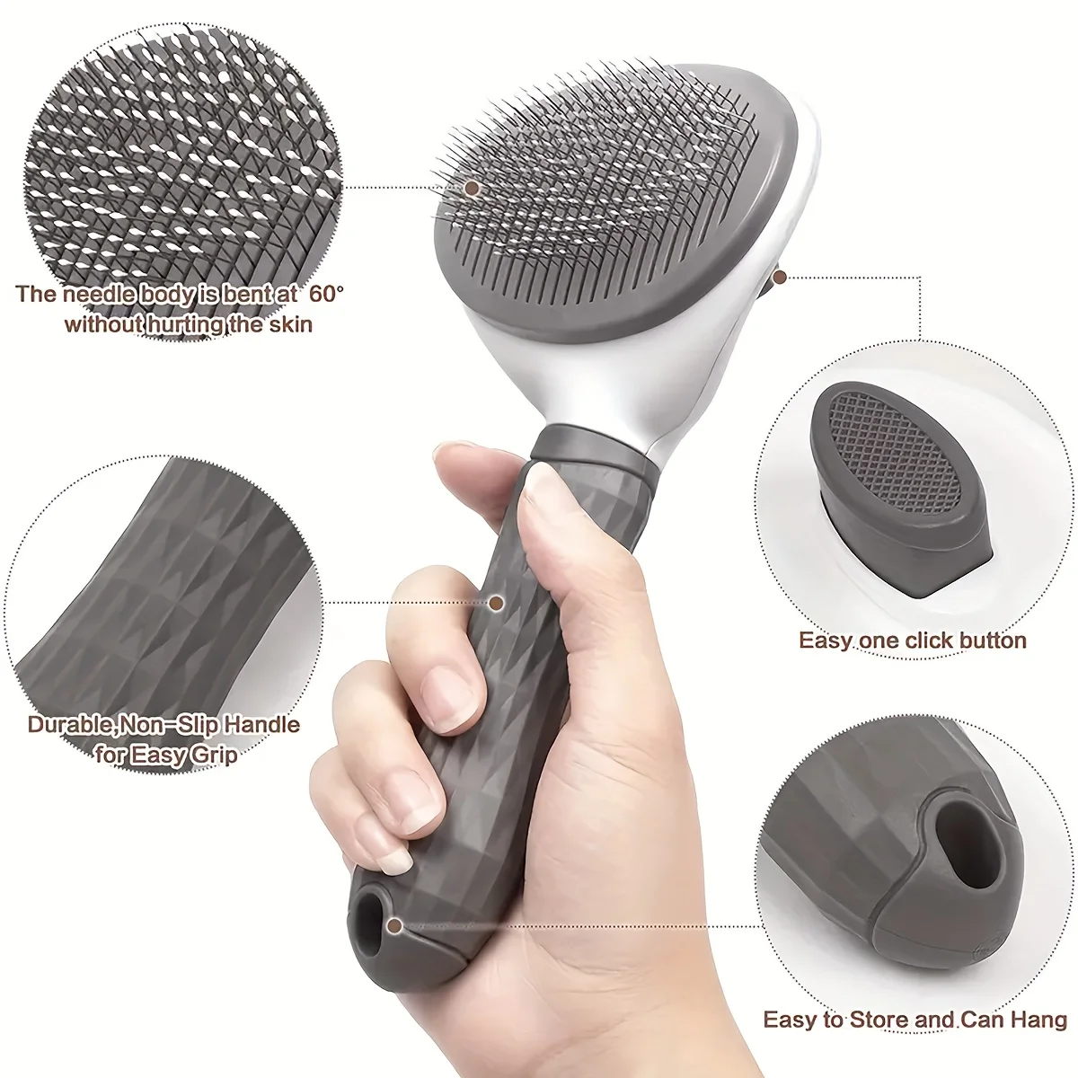 Pet Comb, Cat Massage Comb, Dog Grooming Brush, Stainless Steel Needle Pet Comb More Designs