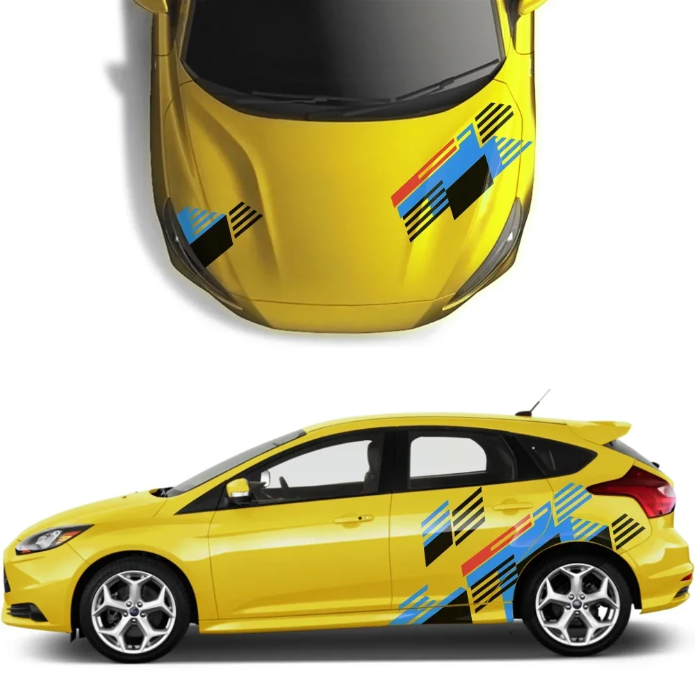 

6PCS Car Side Stickers Auto Hood For Ford Focus 2 3 1 MK2 Mk3 MK1 Sports Styling Decoration Decals Auto Vinyl Film Accessories