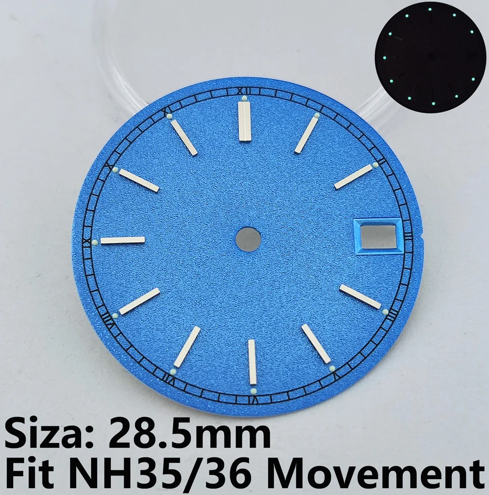 28.5mm NH35 Watch Dial NH35 Dial NH36 Watch Dial 28.5mm Dial Luminous Dial DIY Custom LOGO Suitable For NH35/NH36 Movement