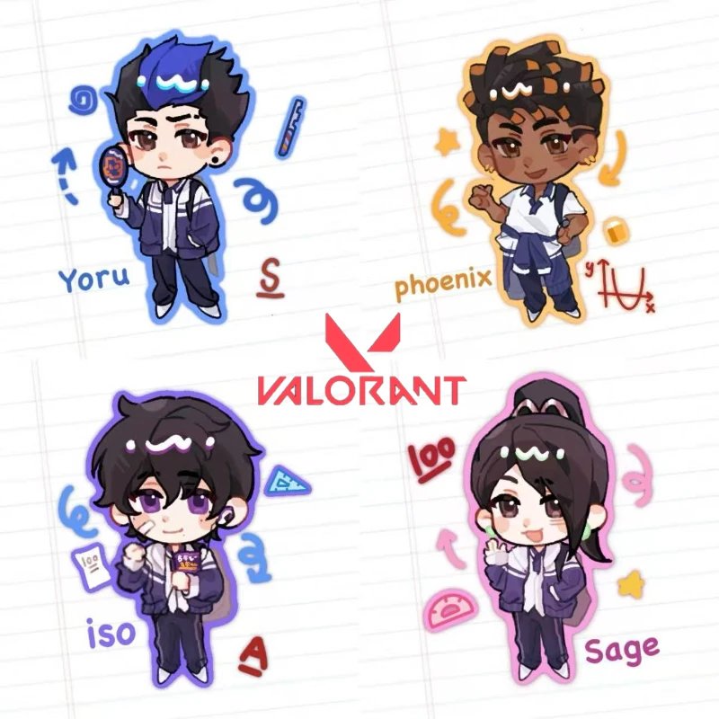 Spiel VALORANT Sage Yoru Phoenix Iso Cosplay Figur Stehen Kawaii Acryl Stehende Platte Ornament Zubehör Dekoration Requisiten