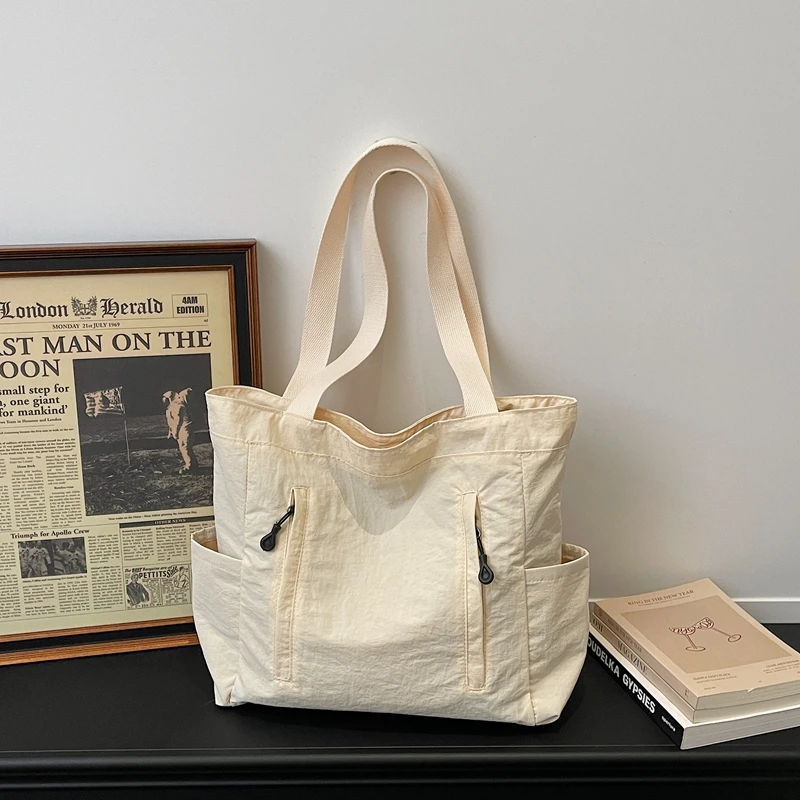 

Women's Large Capacity Nylon Tote Bag Lightweight Multi-Pocket Casual Shoulder Handbag Waterproof Daily Work Shopping Travel Bag