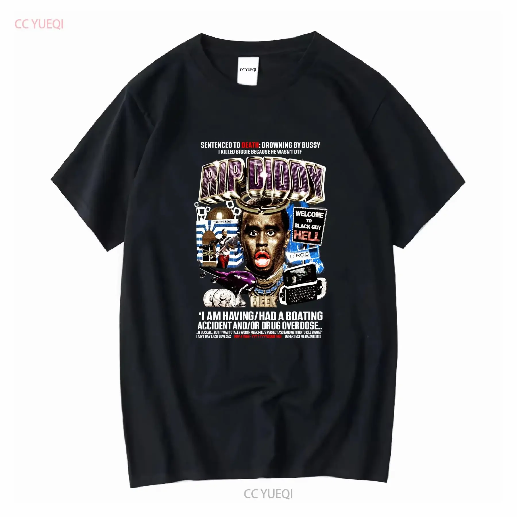 BEST PRICE T shirt CASH STAR NEW RIP P DIDDY XL MDE SAM HYDE PUFF DADDY BLACK vintage Washed Soft Comfortable