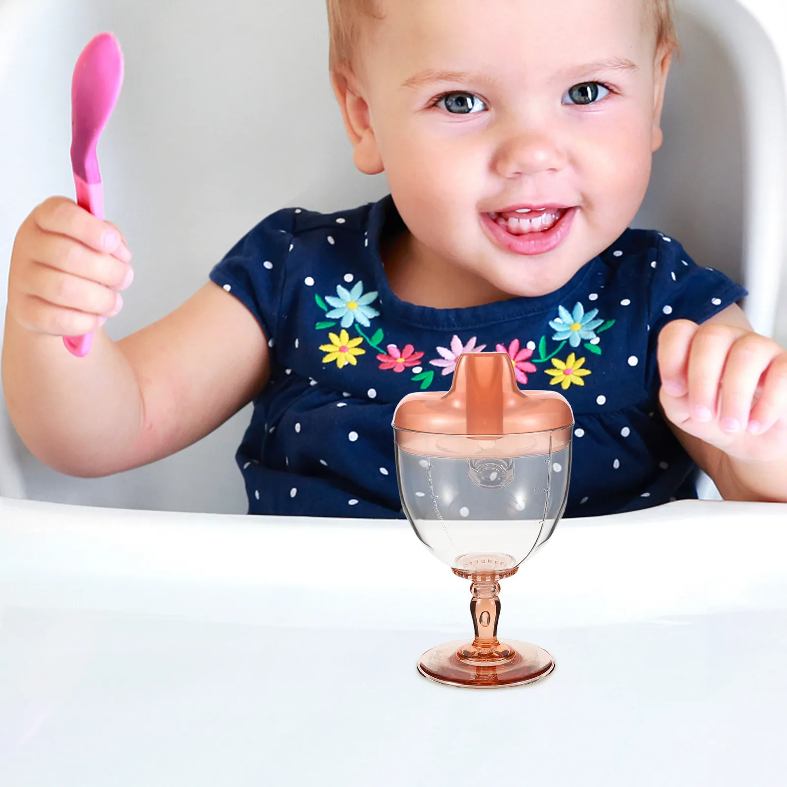 

2pcs Baby Training Cups Highball Cup For Toddler Milk Water Juice Portable Antidrop Design Ergonomic Grip Multipurpose Plastic