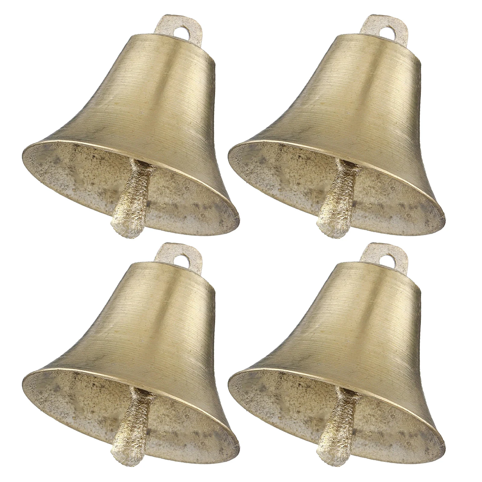 4 قطعة مزرعة بصوت عال النحاس رعي أجراس الأغنام البقرة الحصان صغيرة خفيفة الوزن خمر مكافحة سرقة جرس معلق أجراس البقرة والأغنام