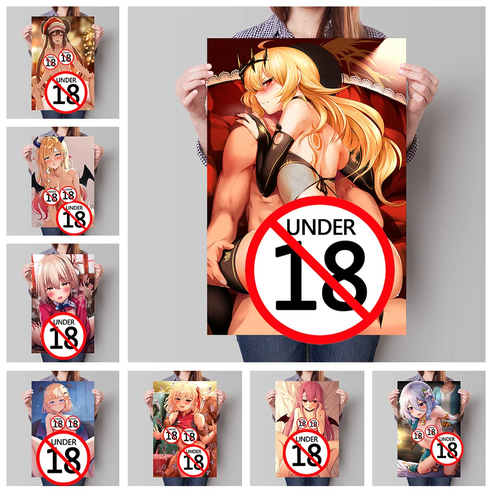 Sexy Anime Beauty Poster Manga Girl Uncensored Hentai Wall Art Canvas Painting Living Room Bedroom Home Decor Sensual Picture