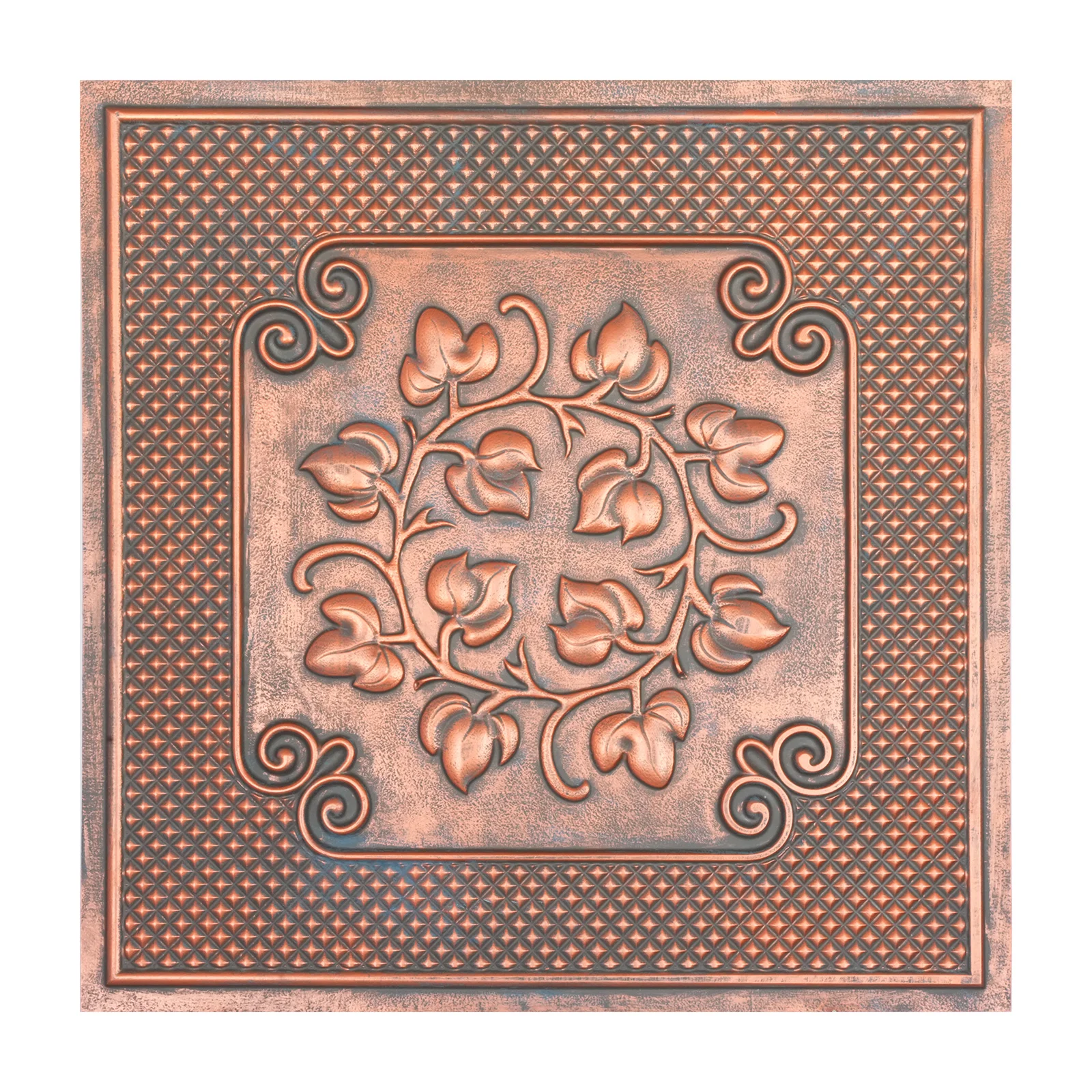 Art deco style ceiling tiles Embossed wall panels for Cafe Club PL66 Rustic copper 10tiles/lot