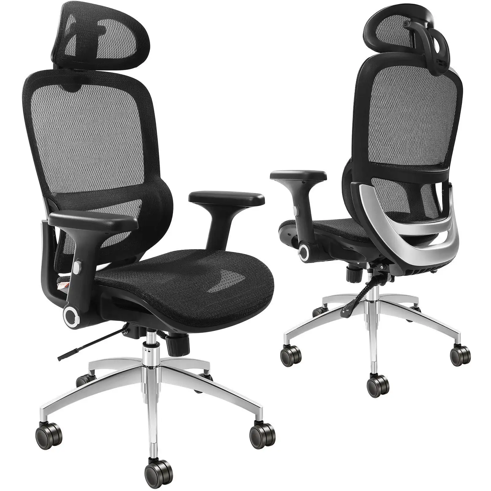 Ergonomic Office Chair,Desk Chair with Mesh Seat,Angle and Height Adjustable Home Office Chair with Back,Lumbar and Head Support