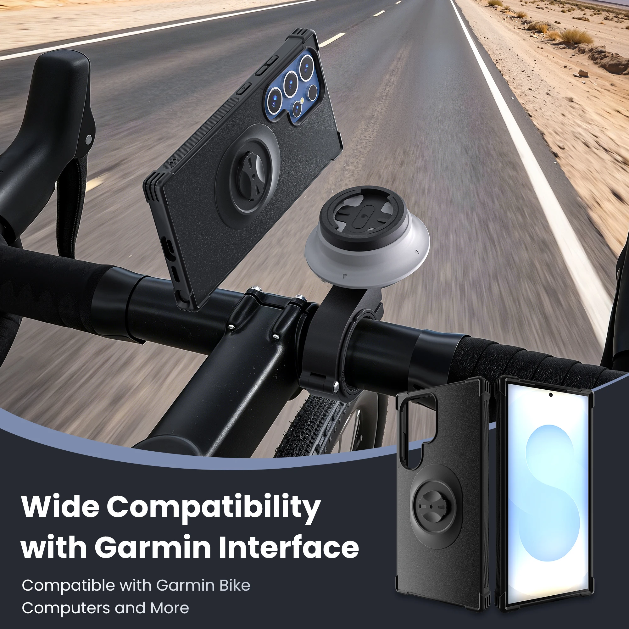 Etui na Samsung Galaxy S24/S25/S26/Plus/Ultra pasujące do uchwytu na komputer rowerowy Garmin, uchwyt GPS do rowerów szutrowych/MTB/szosowych/e-bike. — zdjęcie produktu 6