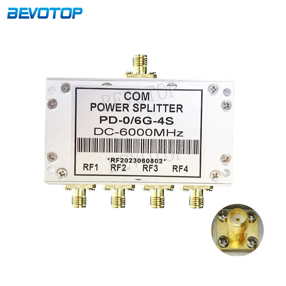 

1Pcs SMA Microstrip Power Splitter One Point Four 0-6GHz SMA RF Combiner WIFI 2W RF Power Splitter 0-6000MHz