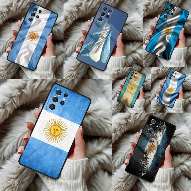 Argentine National Flag Phone Case For Samsung Galaxy S24 S25 S26 Ultra S22 S23 Plus S21 S20 FE Note10 TPU Cover