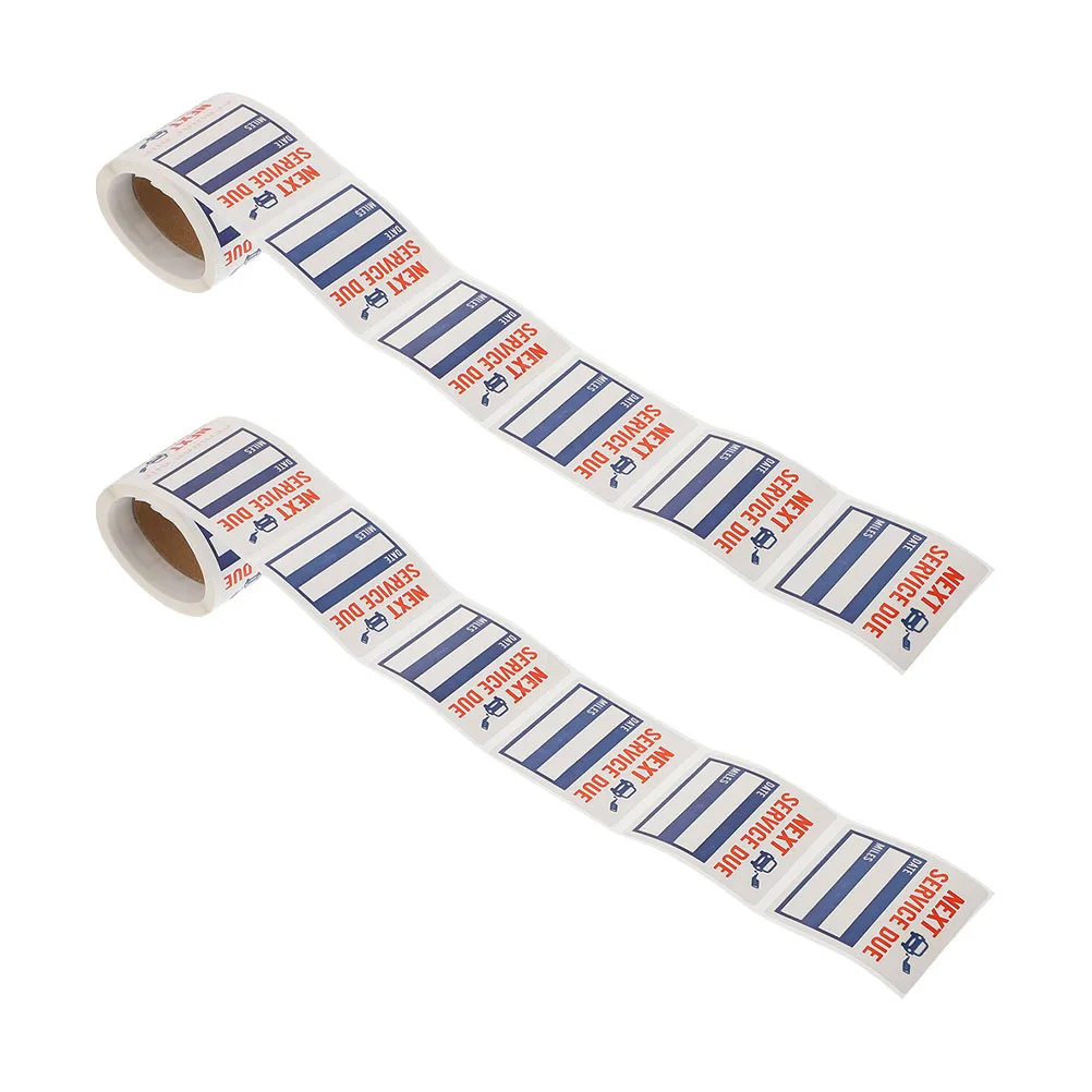 2 Rolls Car Maintenance Service Reminder Stickers Oil Change Removable Adhesive Auto Labels For Service Due Tags File