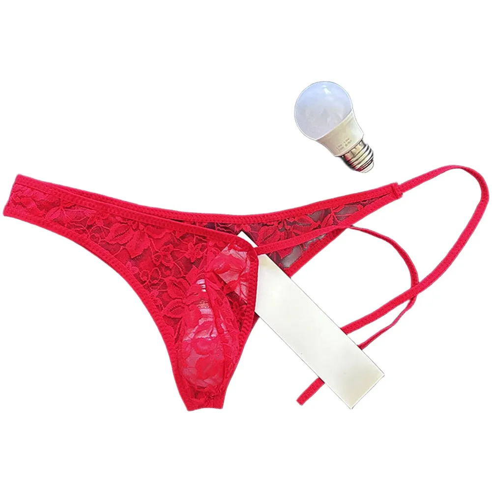 1pc Men Jacquard Lace Side Tie Up Brief Sexy Sheer Straps Erotic Thong G-string Gay Sissy Hot Pantie Breathable Underwear