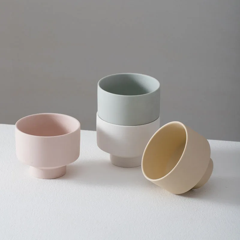 

Matt Colorful Ceramic Candle Holder Empty Ceramic Container Decorative Candle Holders for Home Wedding Party, Housewarming Gifts
