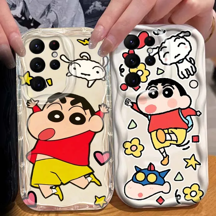 

C-Crayons S-Shin-chans Phone Case For Samsung S25 S24 S23 S22 S21 S20 A04 A05s A05 A06 Ultra Plus FE 5G Wave Oil