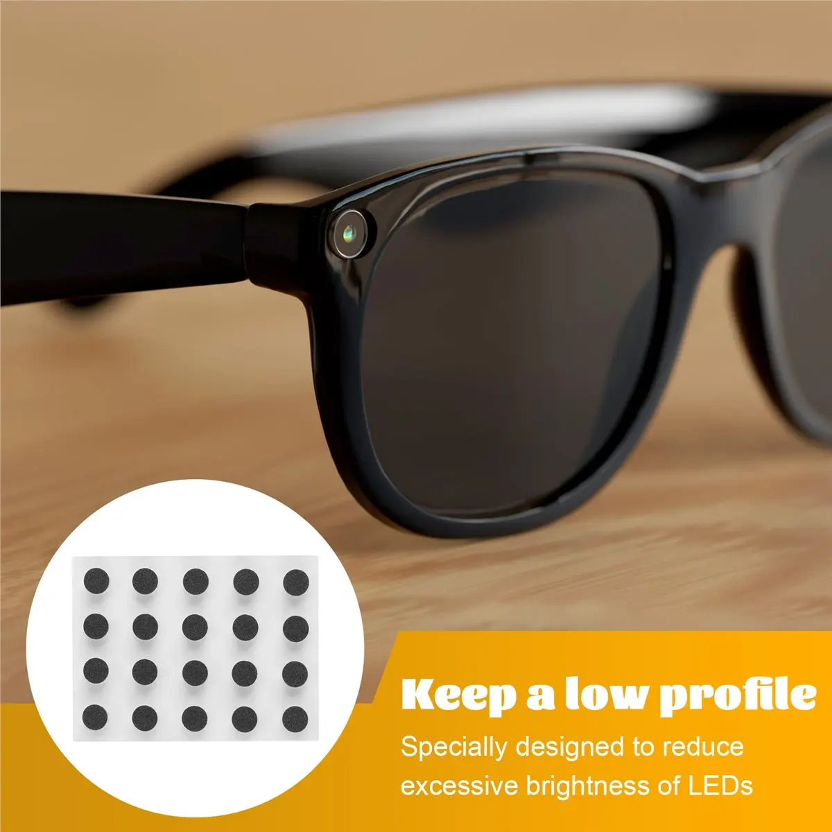A64I 20pcs Smart Glasses LED Light Cover Sticker for Meta and , Anti-Glare Privacy Design