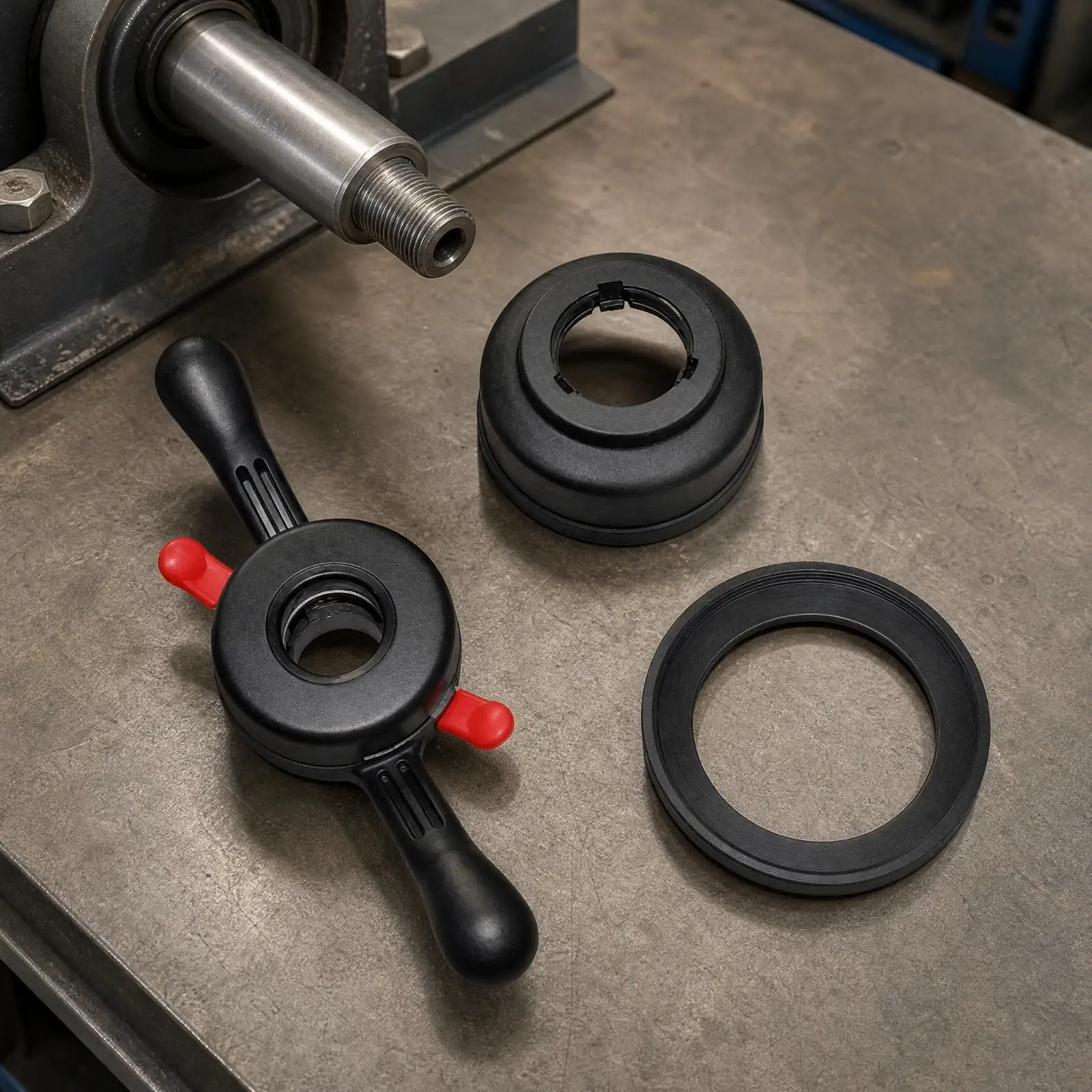 Tire Balancing Machine Spindle Nut Hand Clamp with Ergonomic Grips for Wheel Securing Tool