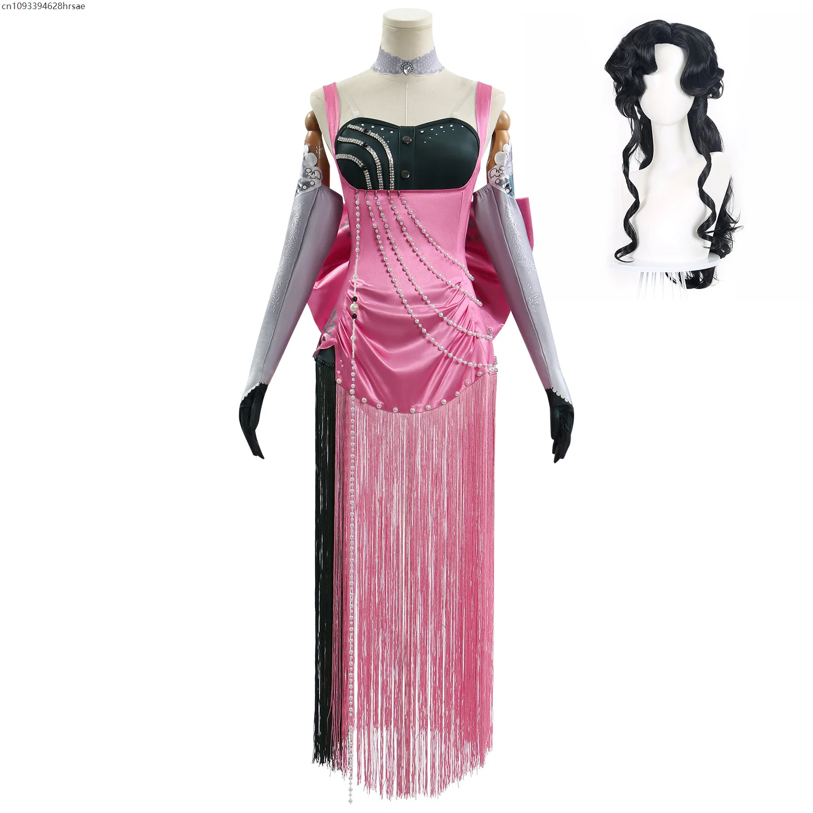 

Game Cosplay Costume Wigs Anime Sexy Pink Dress Female Halloween Costumes Wig Accessories