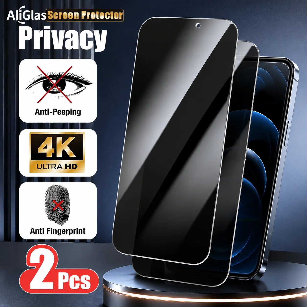 2 Stück Vollflächiger Sichtschutz-Displayschutz für iPhone 11 12 13 14 15 Pro Max Mini Air Anti-Spy-Glas für iPhone 16 17 Pro XR XS MAX