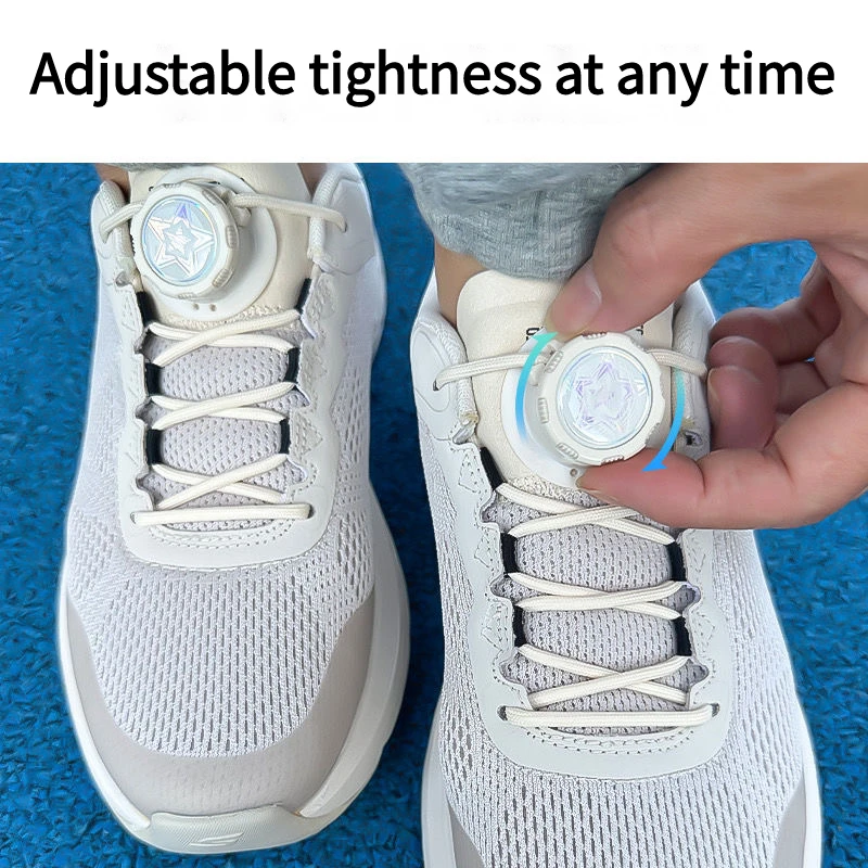 New thick rope round swivel buckle shoelace automatic shoelace sneakers no tie shoelace kids adult quick on/off shoelace 1 pair image 2