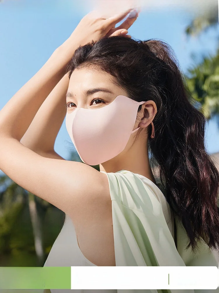 

Женская солнцезащитная маска для лица из листьев банана: дышащая, летняя, с УФ-защитой, из ледяного шелка, новая, высокоэстетичная, для защиты лица