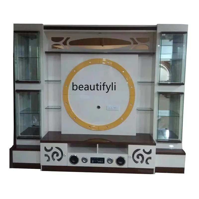 M71 Living room background cabinet LED chandelier Multifunctional storage floor cabinet TV cabinet