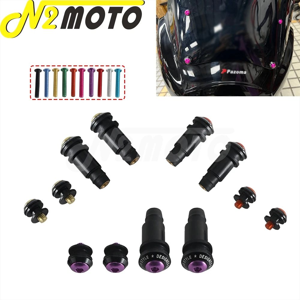 Motorcycle Parts Club Style Fairing Screen Fasterners Windscreen Nut Bolt Wind Shield Washer Screws For Harley T-Sport Fairing