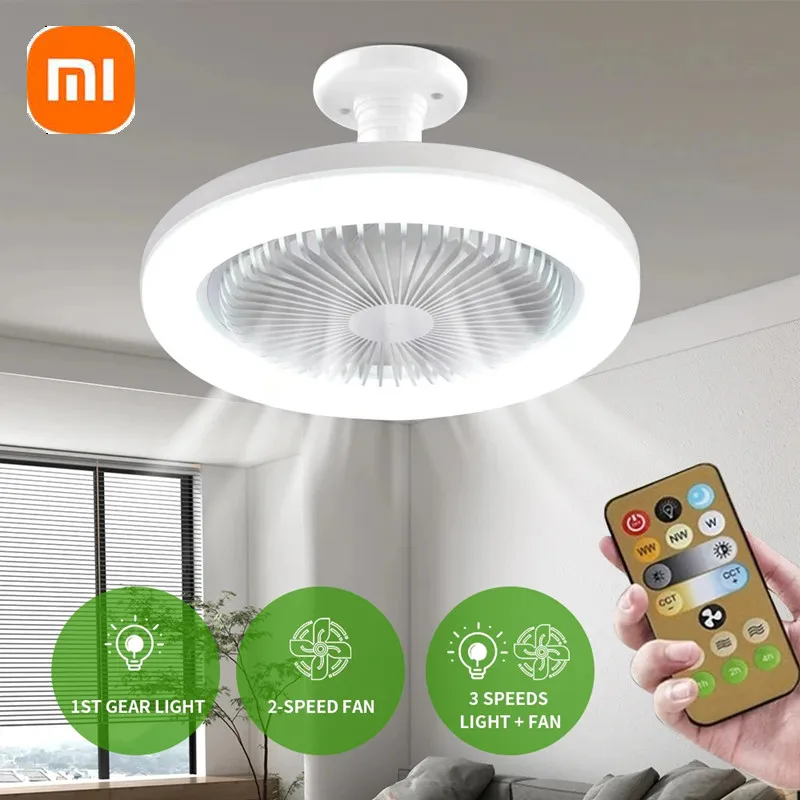 Потолочный вентилятор XIAOMI 2024 с дистанционным управлением и светодиодным освещением, 30 Вт