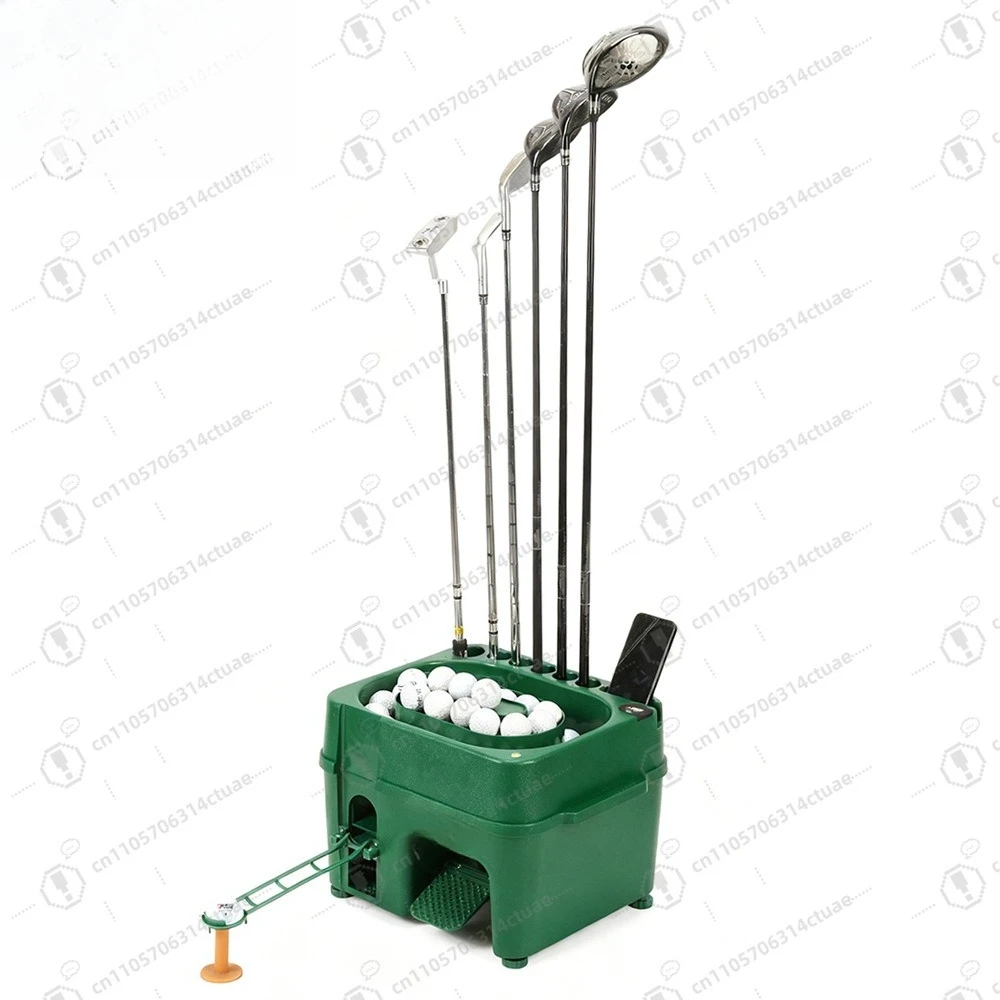 Upgraded Semi-Automatic Ball Serving Machine with Club Holder, Indoor Multi-Function Ball Dispenser for Practice