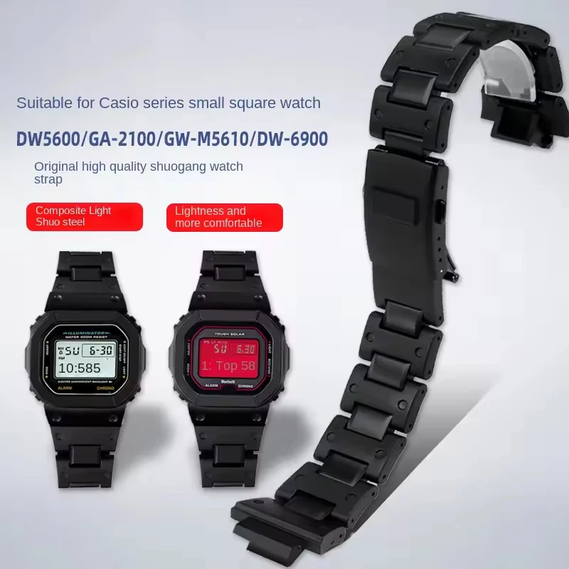 

Мужской ремешок для часов Casio G-SHOCK DW5600 GW-M5610, композитный пластиковый стальной ремешок для часов GA-2100 DW-6900 серии 9400, браслет 16 мм