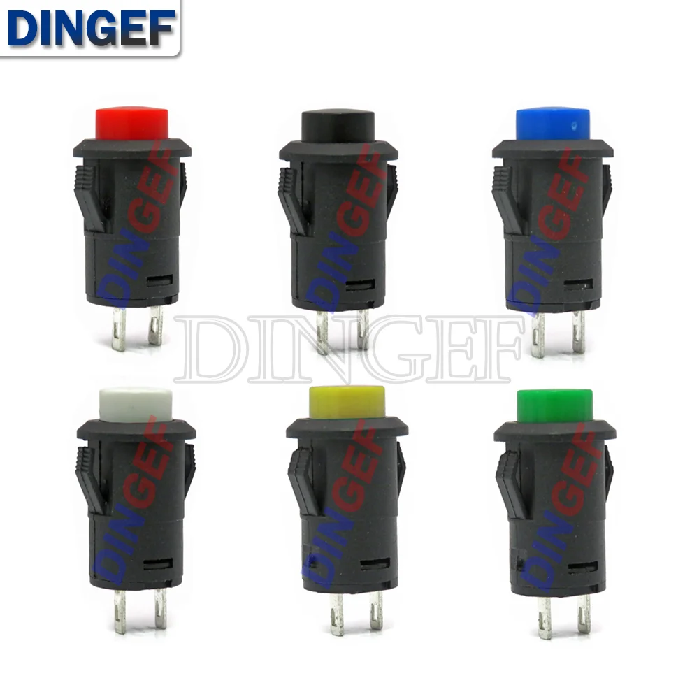 5PCS Pushbutton Switches DS427 DS428 12mm OFF- ON Push Button Switch Self-Lock /Momentary 3A/125VAC 1.5A/250VAC DS-427 DS-428