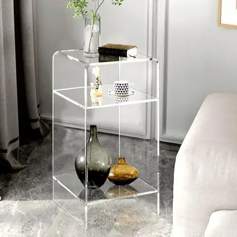 Minimalist Transparent Acrylic Coffee Table Nordic Living Room Moving Sofa Side Table Family Furniture Bedroom Nightstand