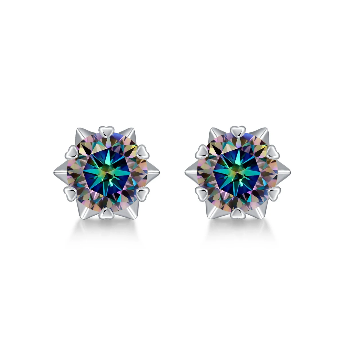 1 Carat D Color Diamond 925 Sterling Silver Moissanite Stud Earrings Destiny Jewellery For Women