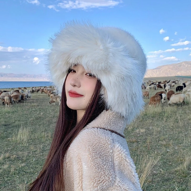 New Fluffy Fur Bucket Hat For Women Plush Fisherman Hat Warm Women's Winter Hat Thicken Cold Snowy Day Panama Cap Chrismas Gifts