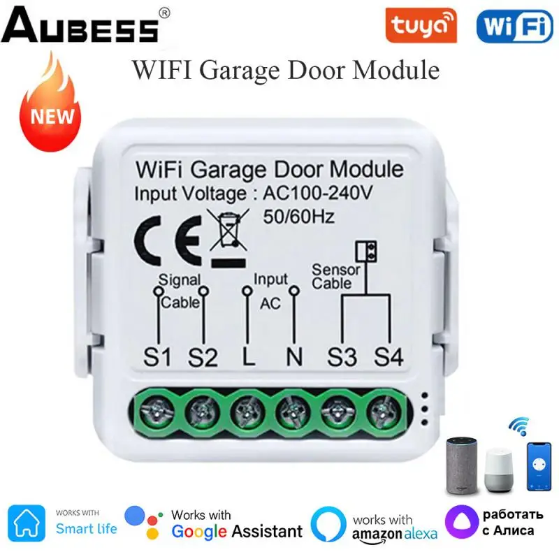 Tuya WiFi Smart Garage Door Opener Controller Smart Home Timer Smart Life Remote Control Works with Alexa Google Home Alice