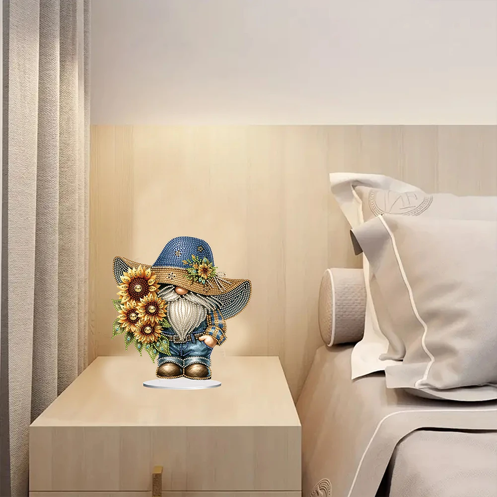 

Special Shape Desktop Diamond Art Kits Colorful Cute Gnome Diamond Painting Desktop Ornaments Kit for Home Office Desktop Decor